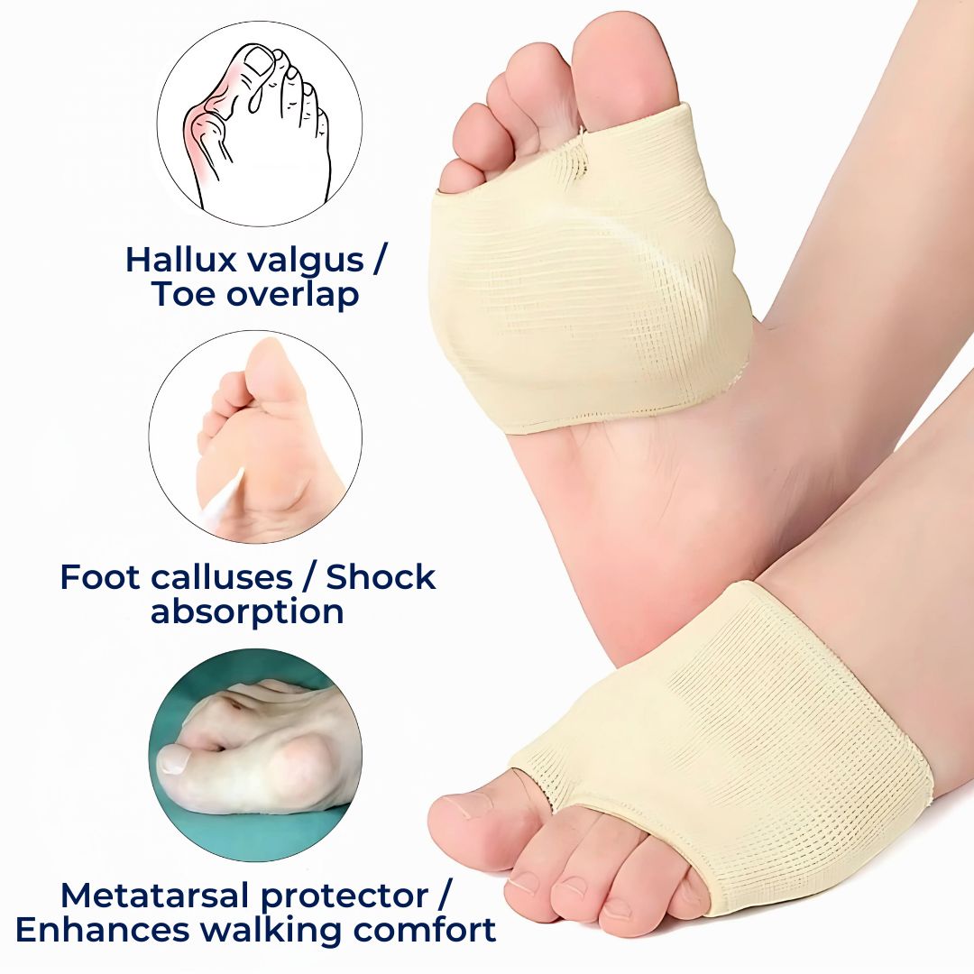 CushionFlex Forefoot Protection | Silicone Gel Cushion - Absorbs Shock on Foot - Pain Relief - for Metatarsalgia - Daily Comfort