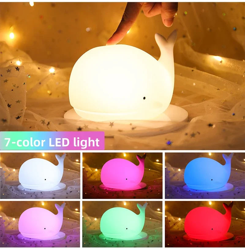 Cute Whale Night Light with Color Changing - GlowWhale