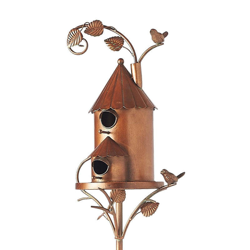 Decorative Birdhouse Garden Stakes Metal Outdoor