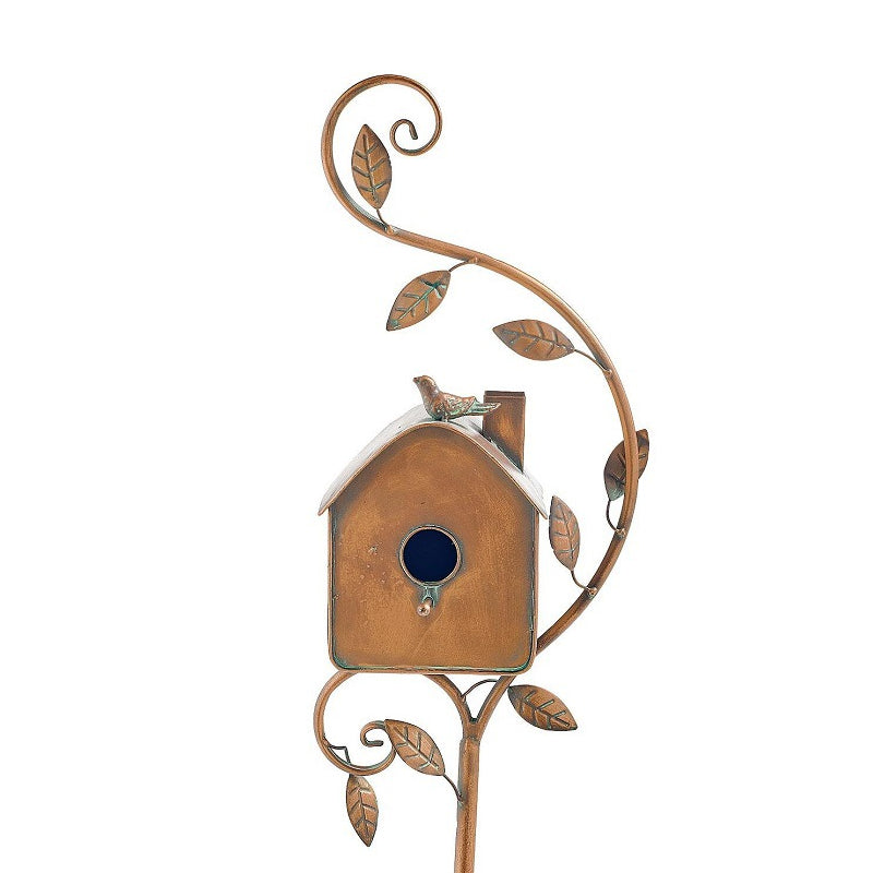 Decorative Birdhouse Garden Stakes Metal Outdoor