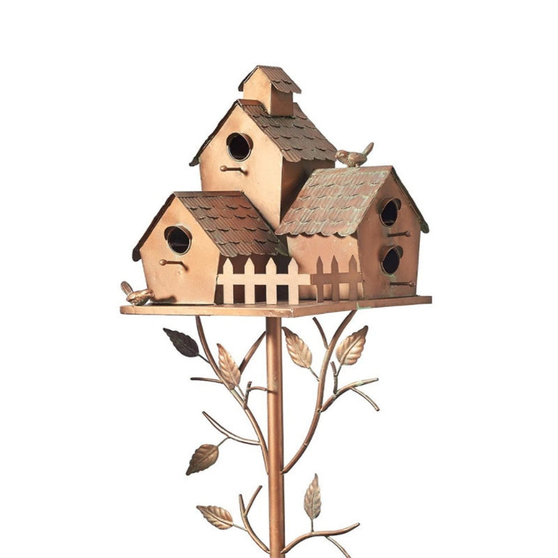 Decorative Birdhouse Garden Stakes Metal Outdoor