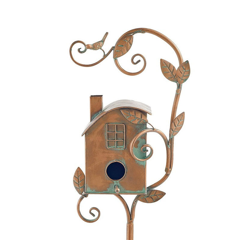 Decorative Birdhouse Garden Stakes Metal Outdoor