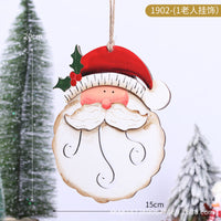 Decorative Wooden Santa Head Ornament