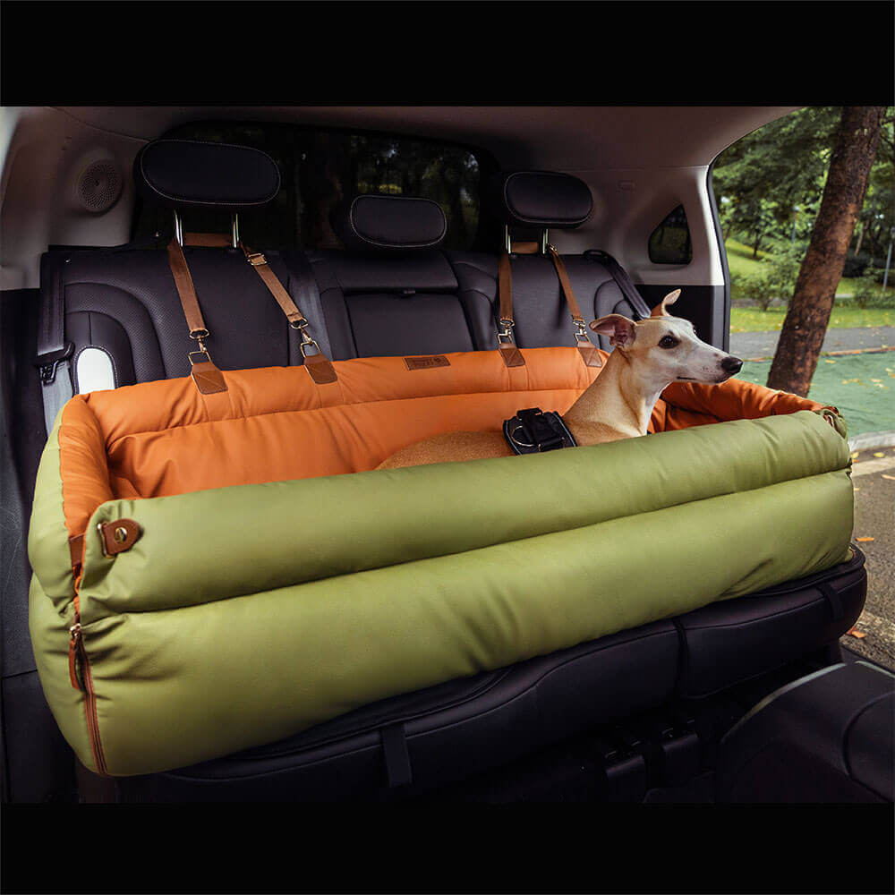 Deluxe Dog Car Seat - Faux Leather Comfort