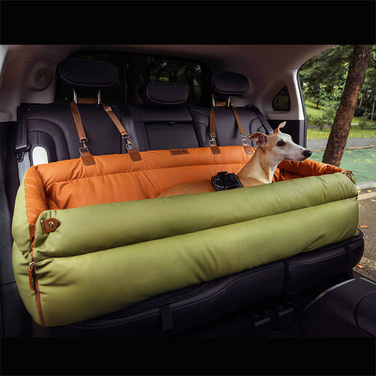 Deluxe Dog Car Seat - Faux Leather Comfort