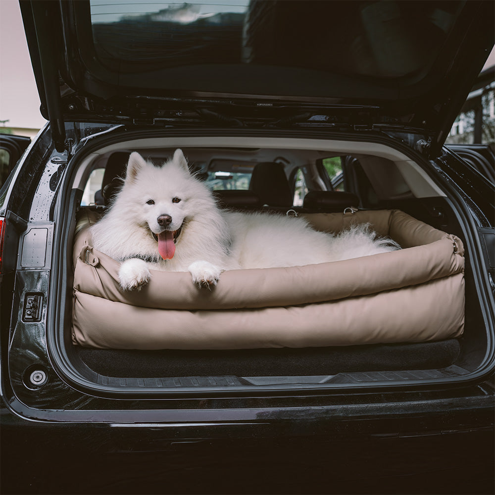 Deluxe Dog Car Seat - Faux Leather Comfort