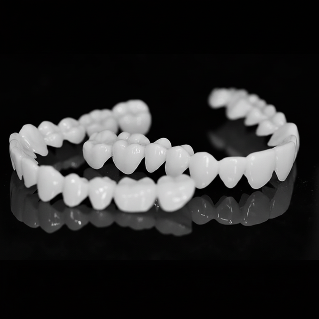 Dental Prosthesis with White Dental Lenses