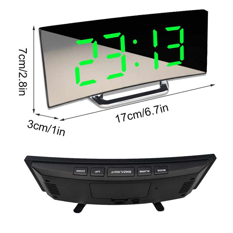 Digital Clock | LED Mirror Alarm Clock | Auto Dimming Glare-Free | CurveClock