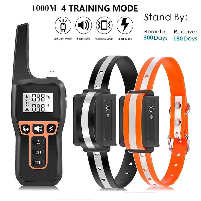 Dog Training Collar – Rechargeable & Waterproof up to 1000m