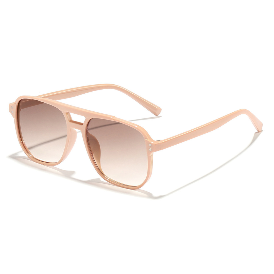 Double Bridge Square Frame Sunglasses