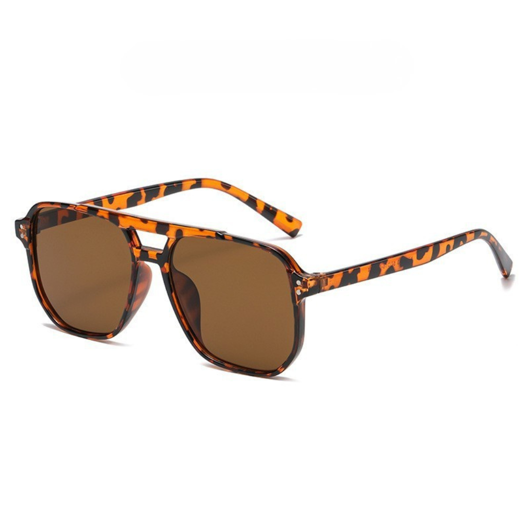 Double Bridge Square Frame Sunglasses