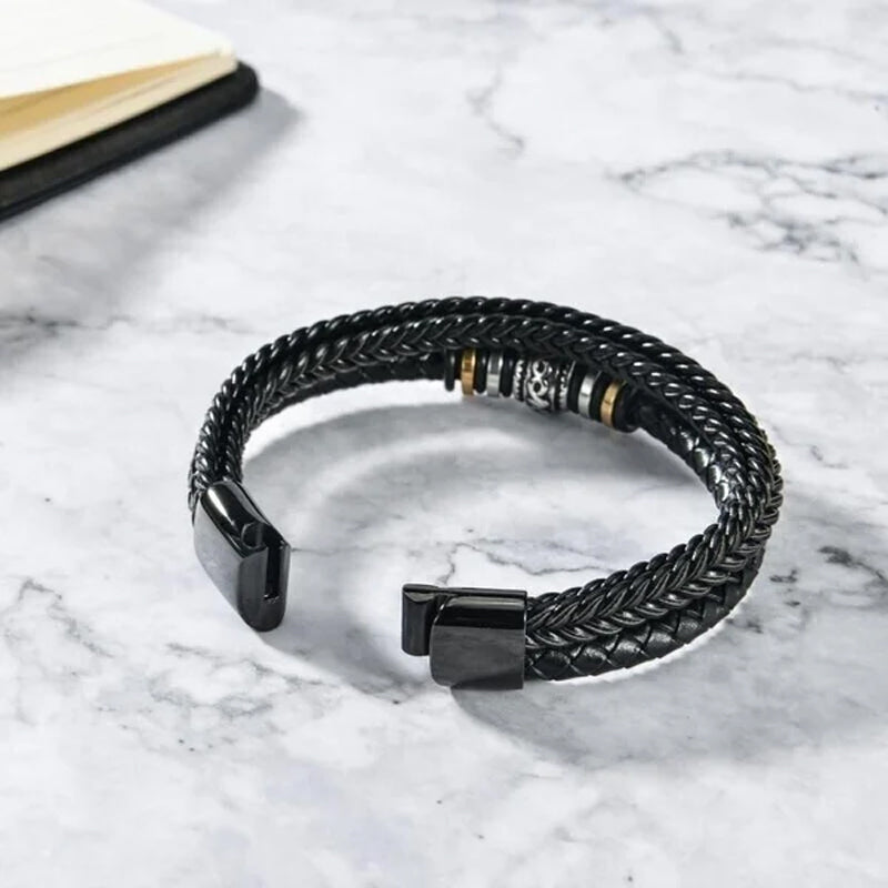 Double Row Black Men's Bracelet