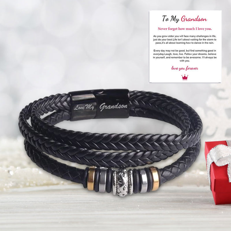 Double Row Black Men's Bracelet