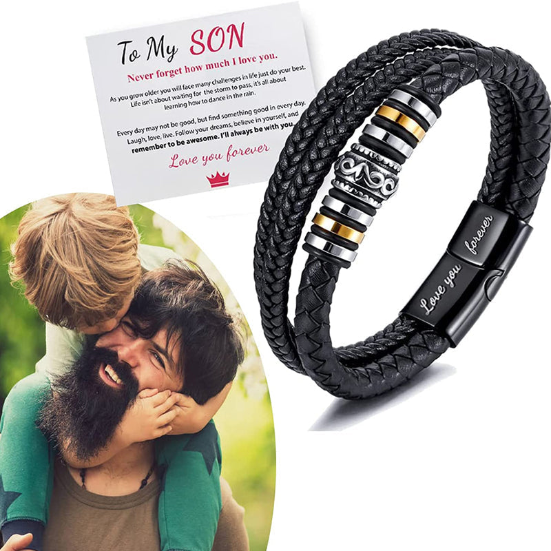 Double Row Black Men's Bracelet