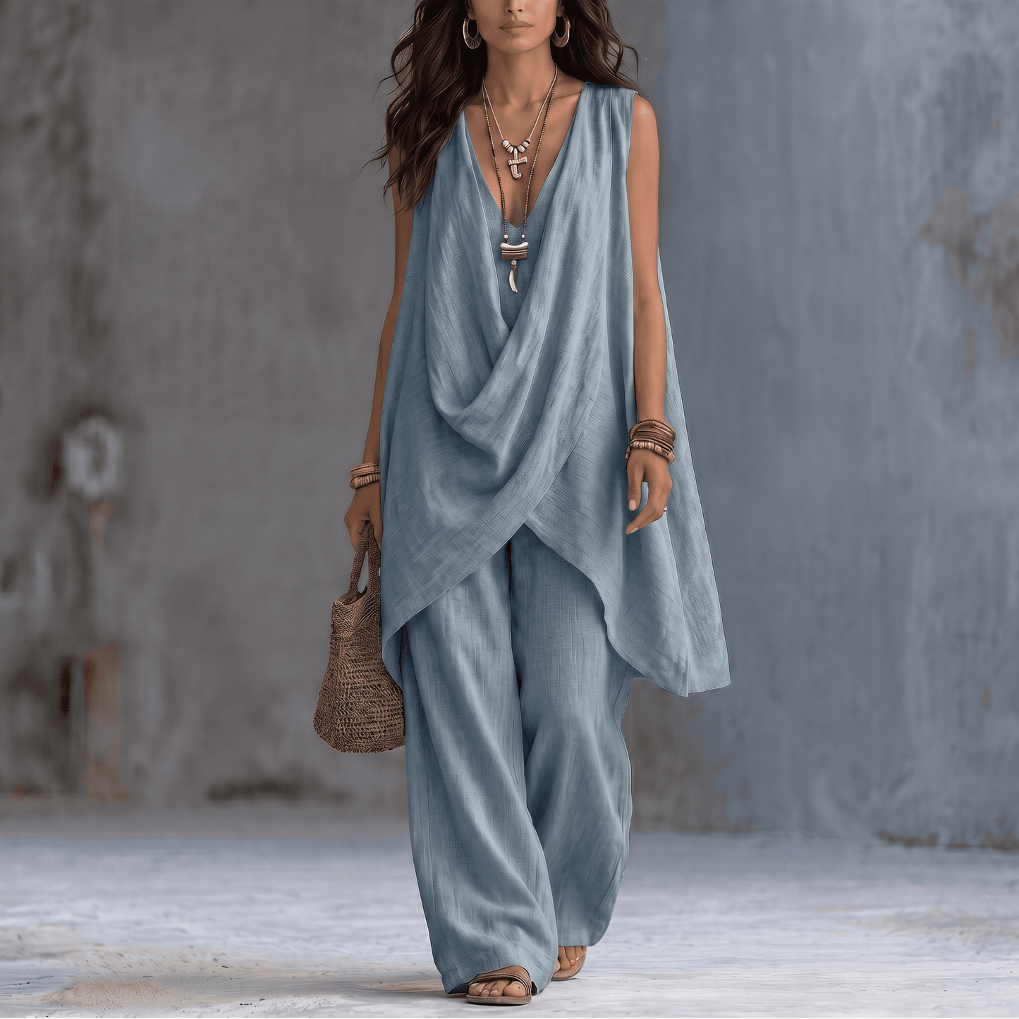 Draped Two-Piece Set