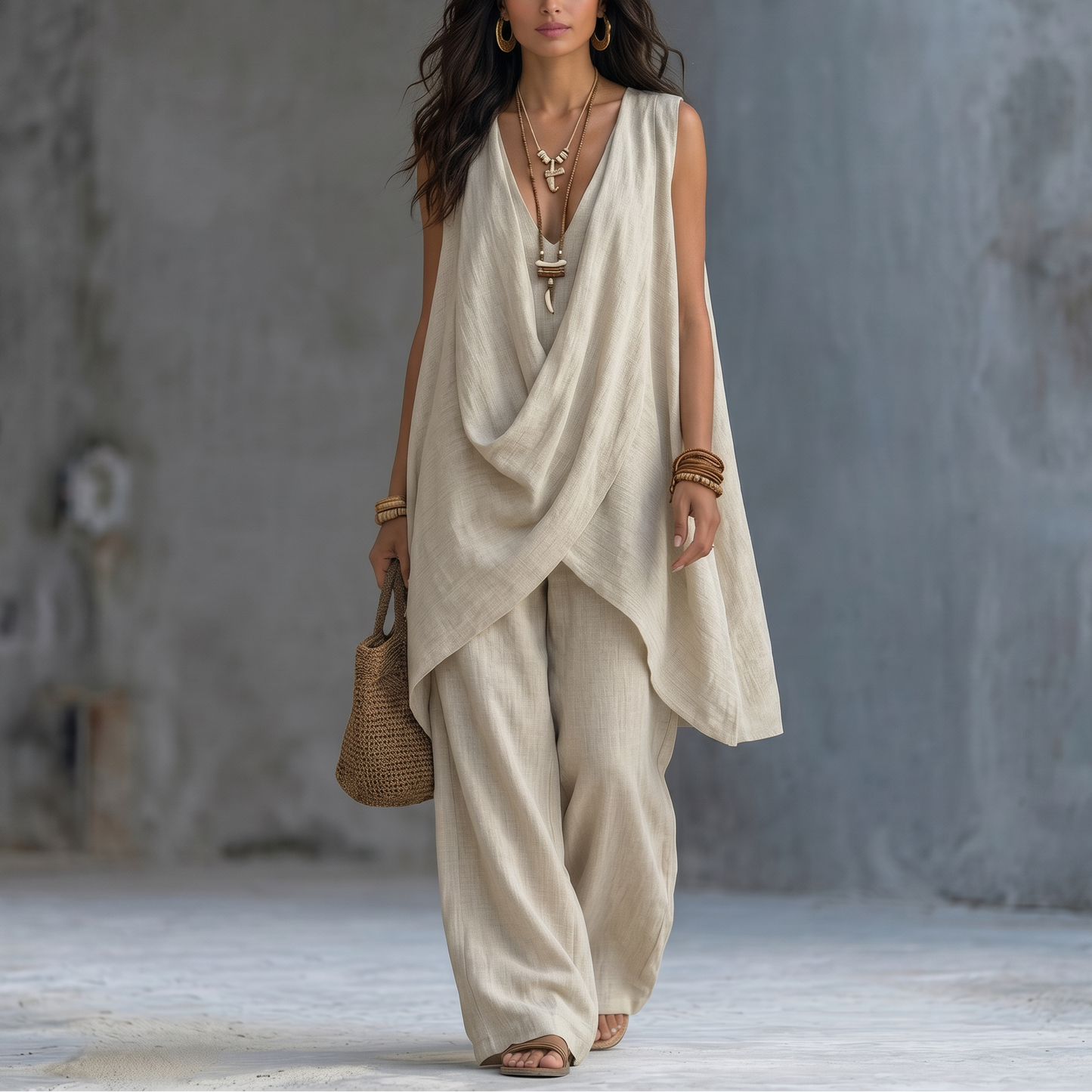 Draped Two-Piece Set