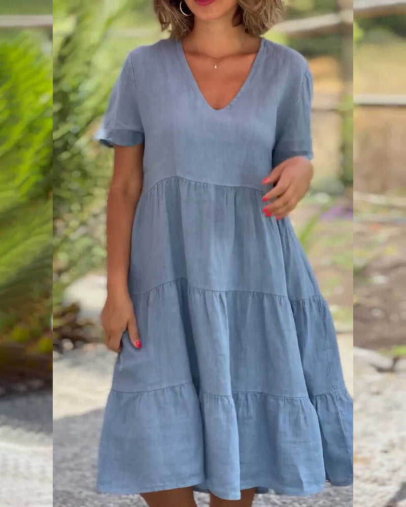Dress with V-neck