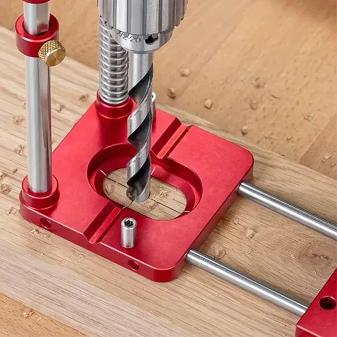 Drill Press Guide for Handheld Drills - Portable & Adjustable Woodworking Jig