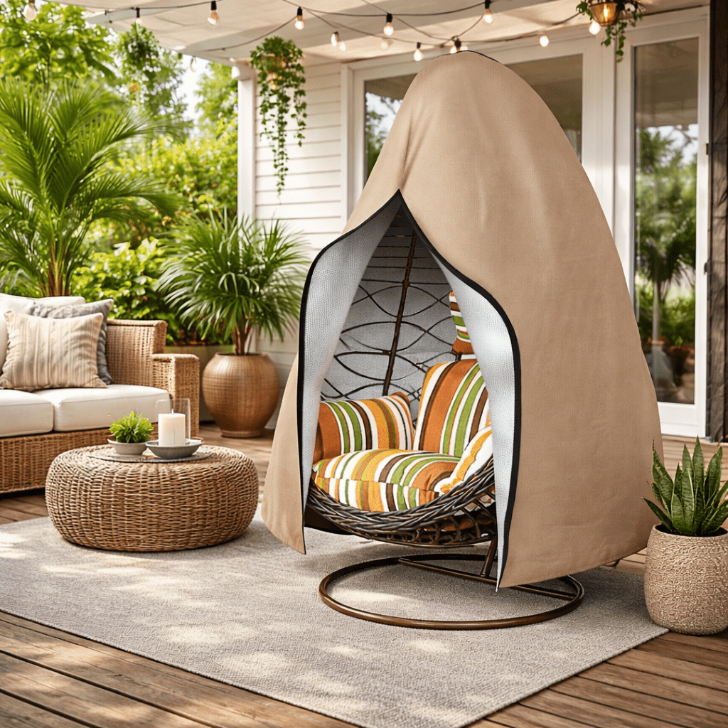 Durable Waterproof Egg Chair Cover – UV Protection and Windproof, Oxford Polyester 210D, 115×190 cm or 230×200 cm