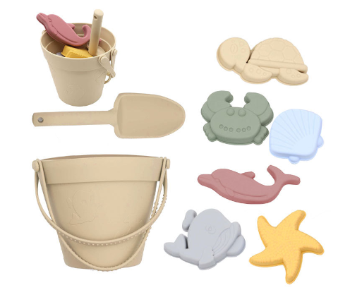 Eco-Friendly Silicone Beach Bucket Sand Toy Set