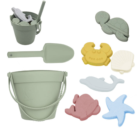 Eco-Friendly Silicone Beach Bucket Sand Toy Set