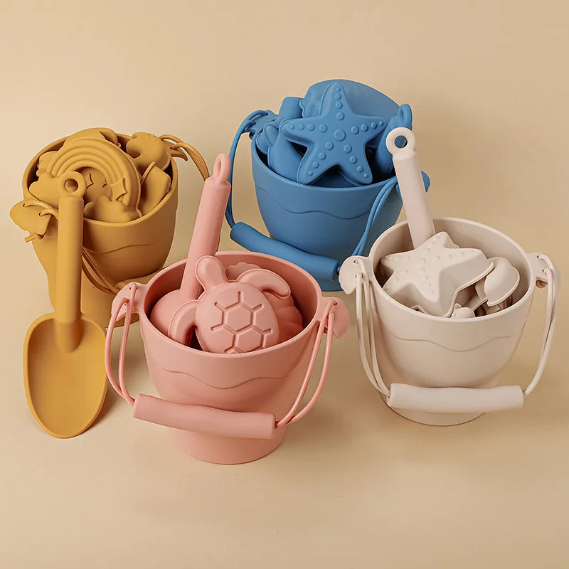 Eco-Friendly Silicone Beach Bucket Sand Toy Set