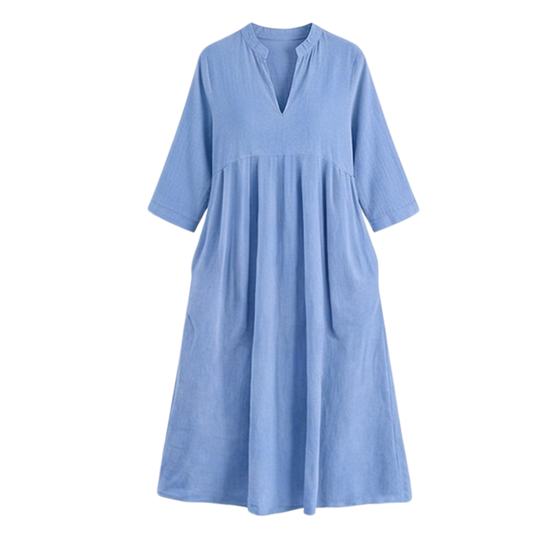 Elara – Women's Soft Midi Dress with Pockets