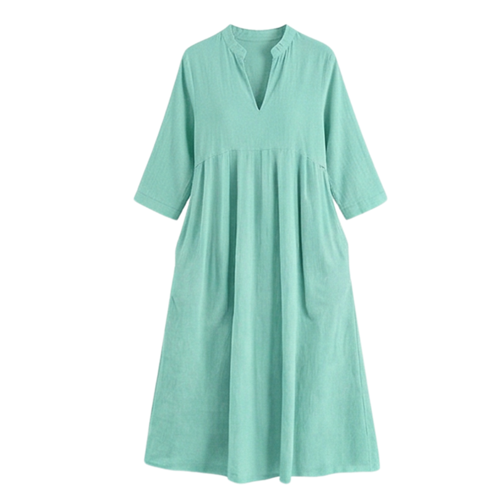 Elara – Women's Soft Midi Dress with Pockets
