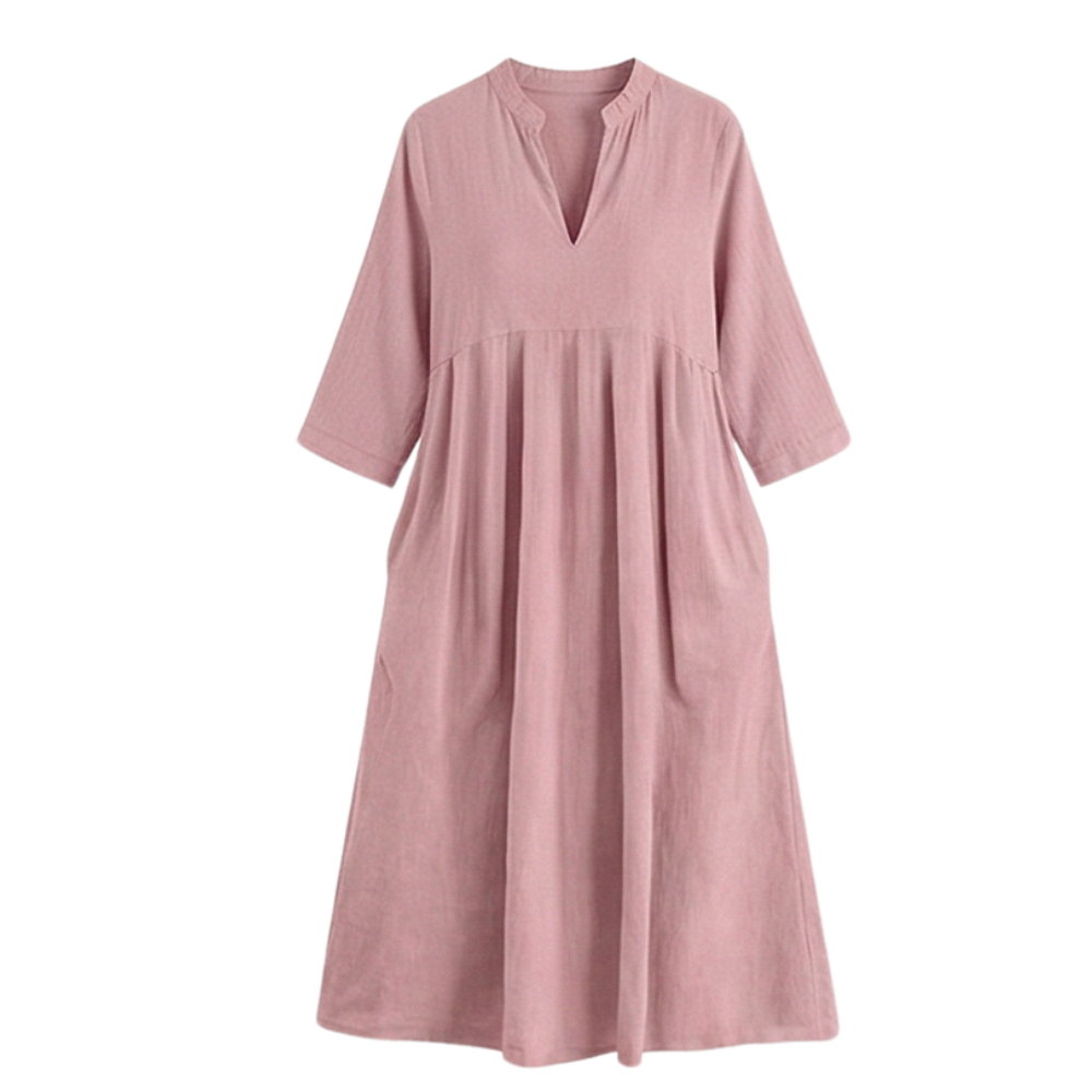 Elara – Women's Soft Midi Dress with Pockets