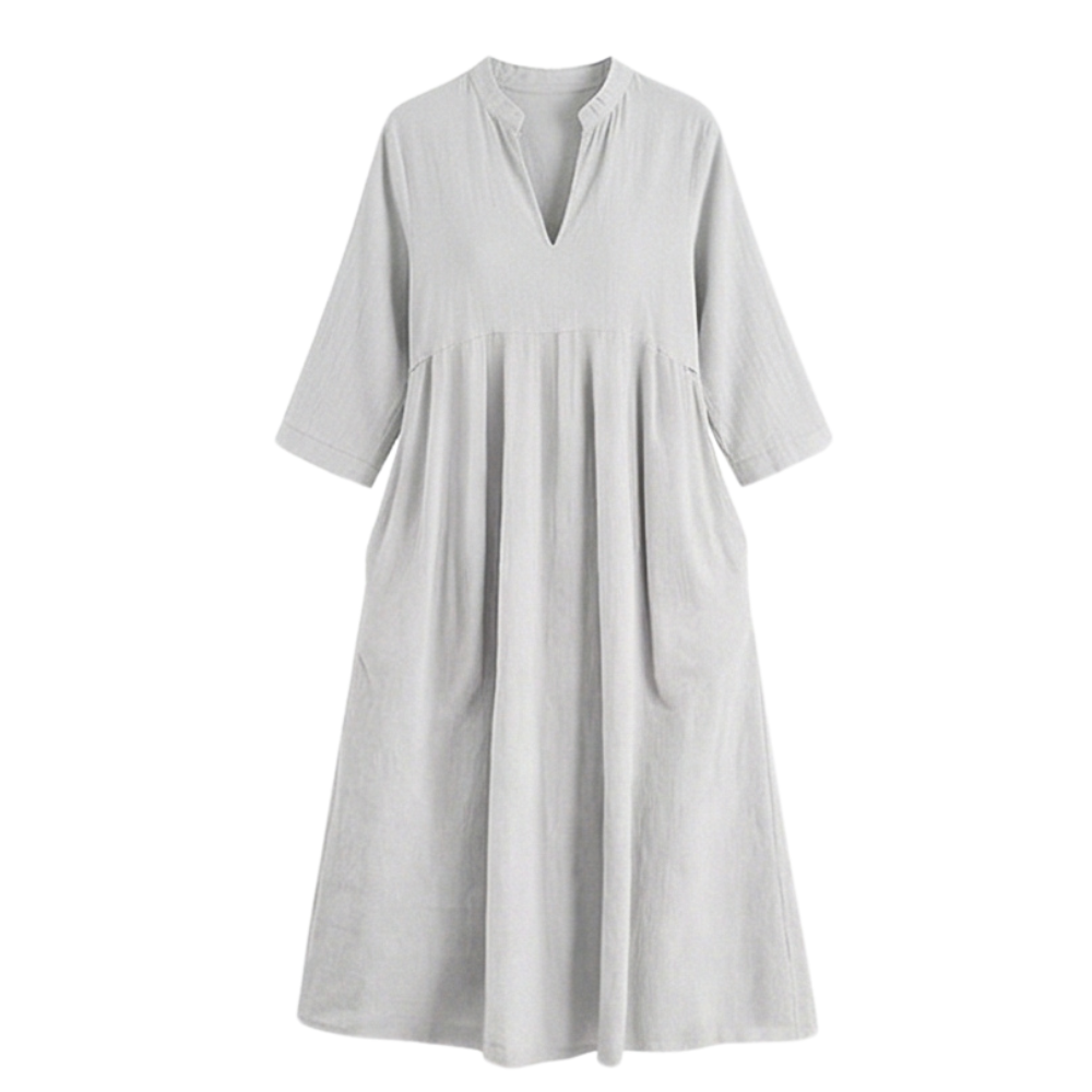 Elara – Women's Soft Midi Dress with Pockets