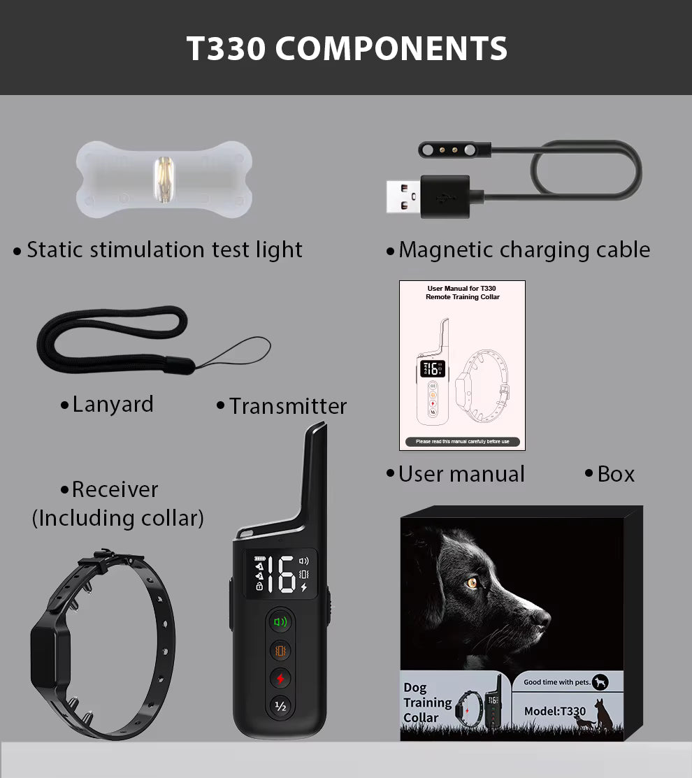 Electric Dog Training Collar – 500m Remote Control, Waterproof IPX7, Shock, Vibration & Sound Modes
