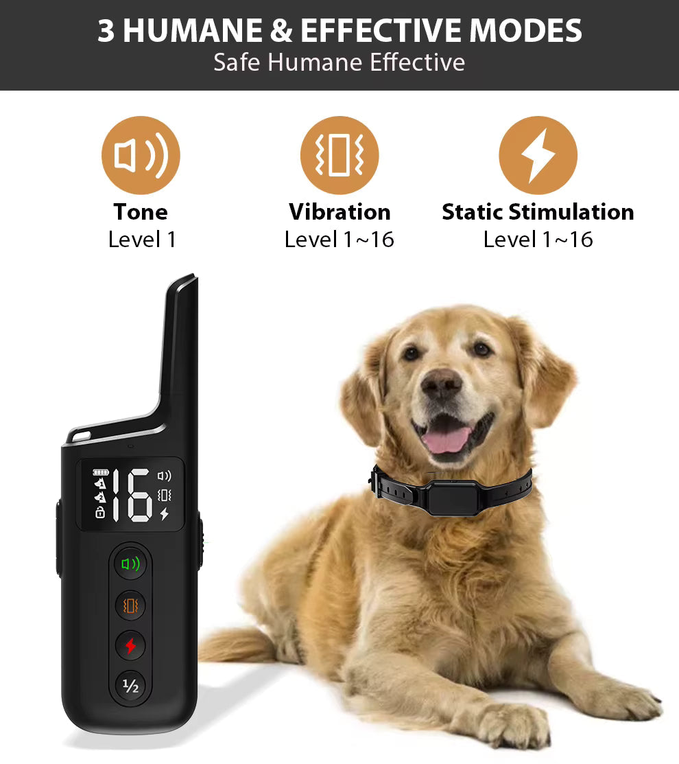 Electric Dog Training Collar – 500m Remote Control, Waterproof IPX7, Shock, Vibration & Sound Modes