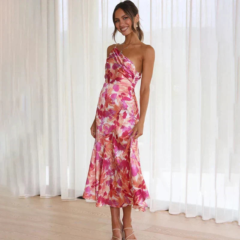 Elegant Asymmetrical Floral Midi Dress for Every Occasion