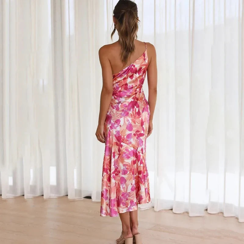 Elegant Asymmetrical Floral Midi Dress for Every Occasion