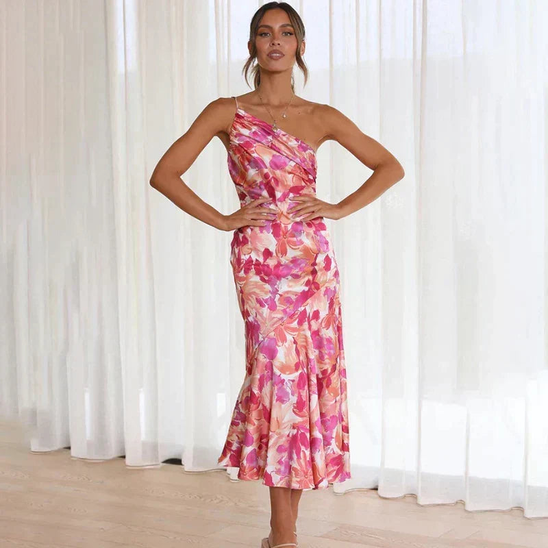 Elegant Asymmetrical Floral Midi Dress for Every Occasion
