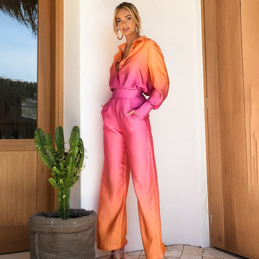 Elegant Co-ord Set with Puff Sleeves and Straight Pants