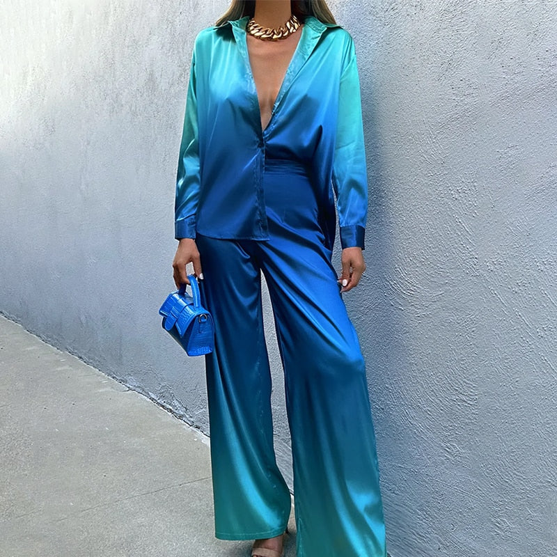 Elegant Co-ord Set with Puff Sleeves and Straight Pants