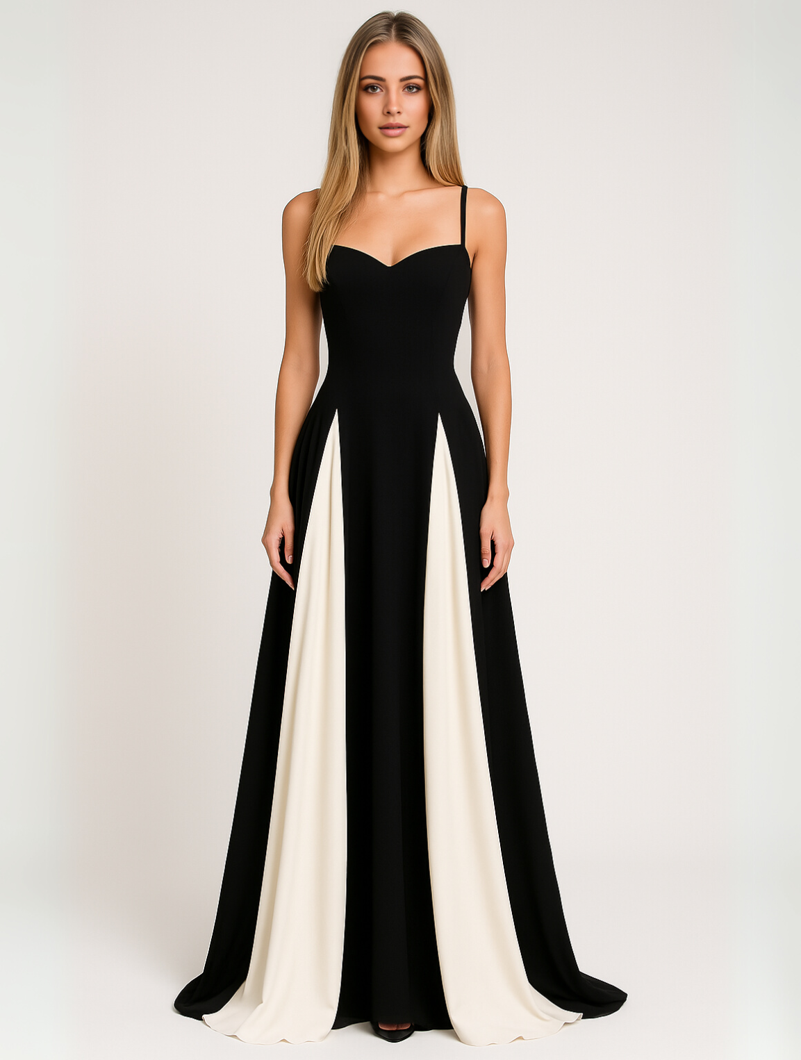 Elegant Contrast Panel Dress