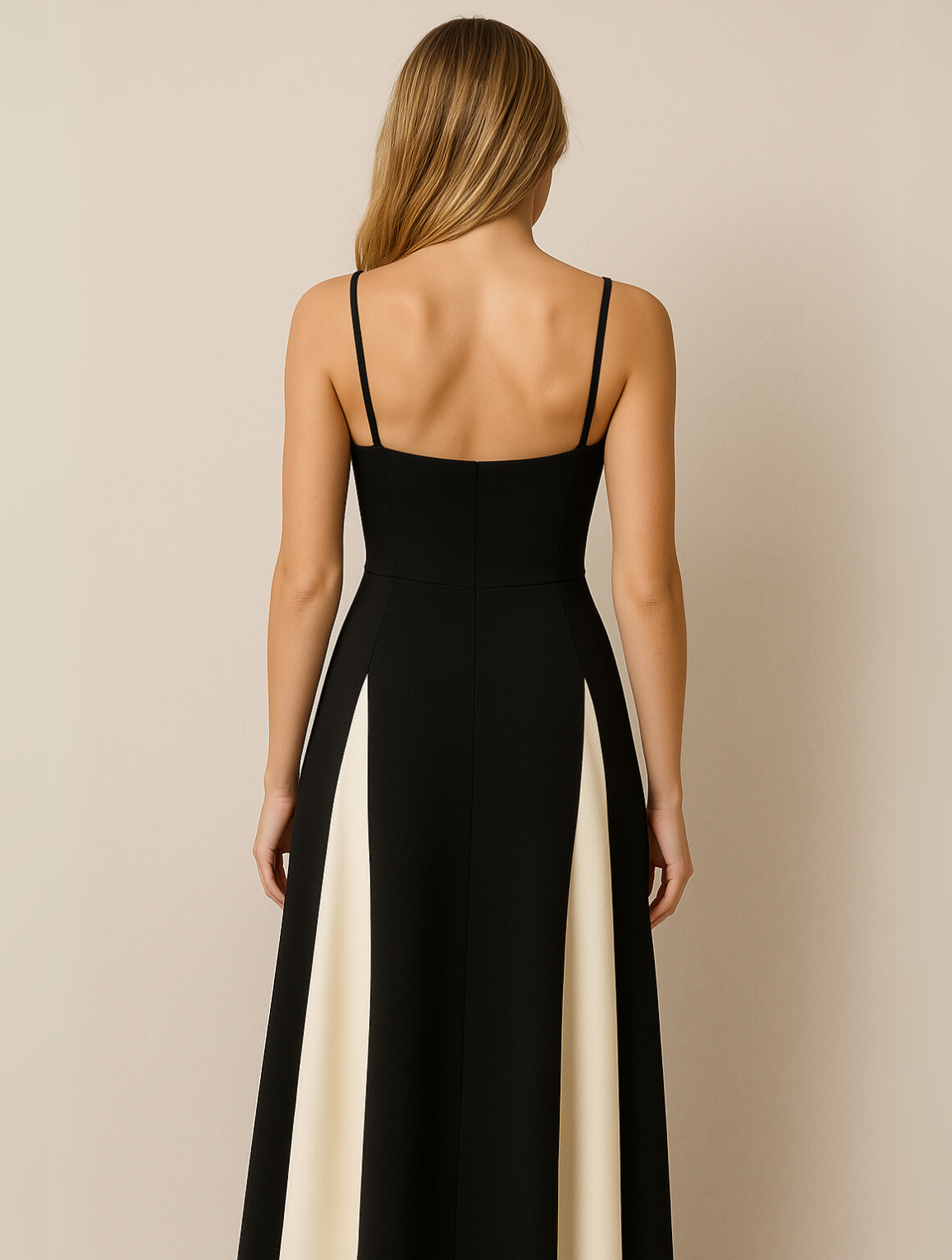 Elegant Contrast Panel Dress
