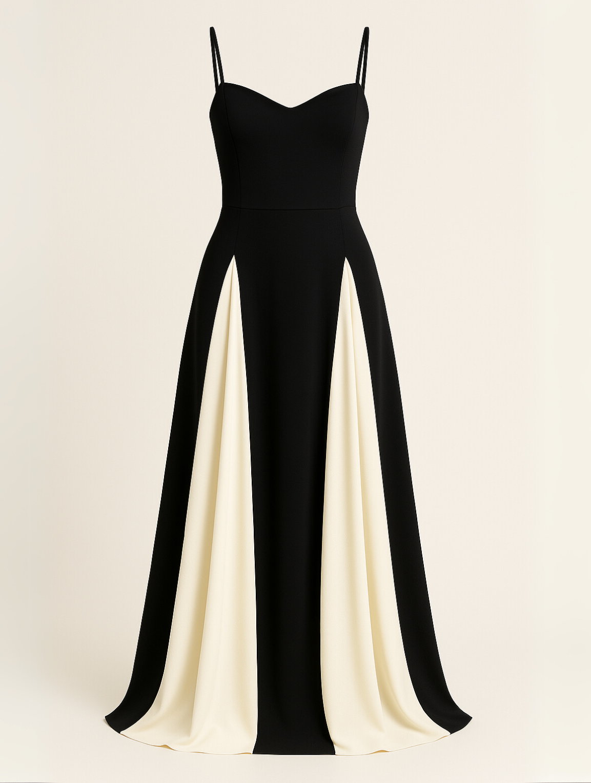 Elegant Contrast Panel Dress