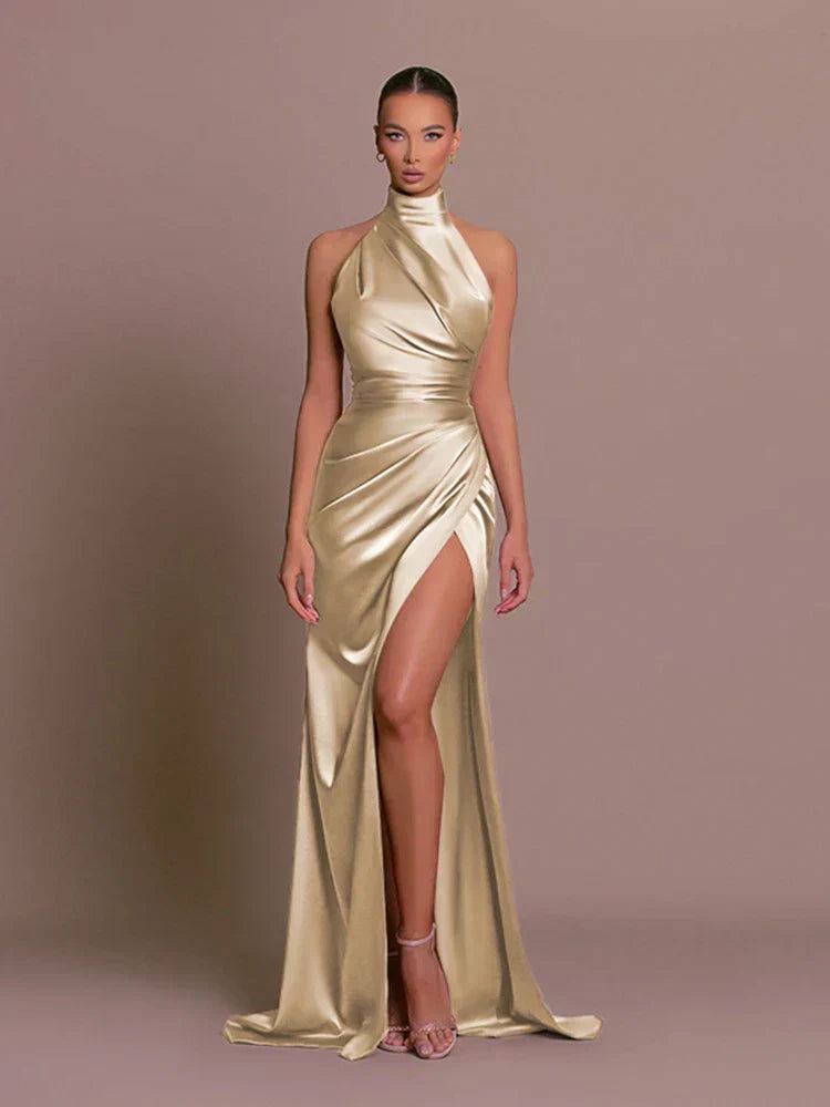 Elegant High-Slit Evening Dress