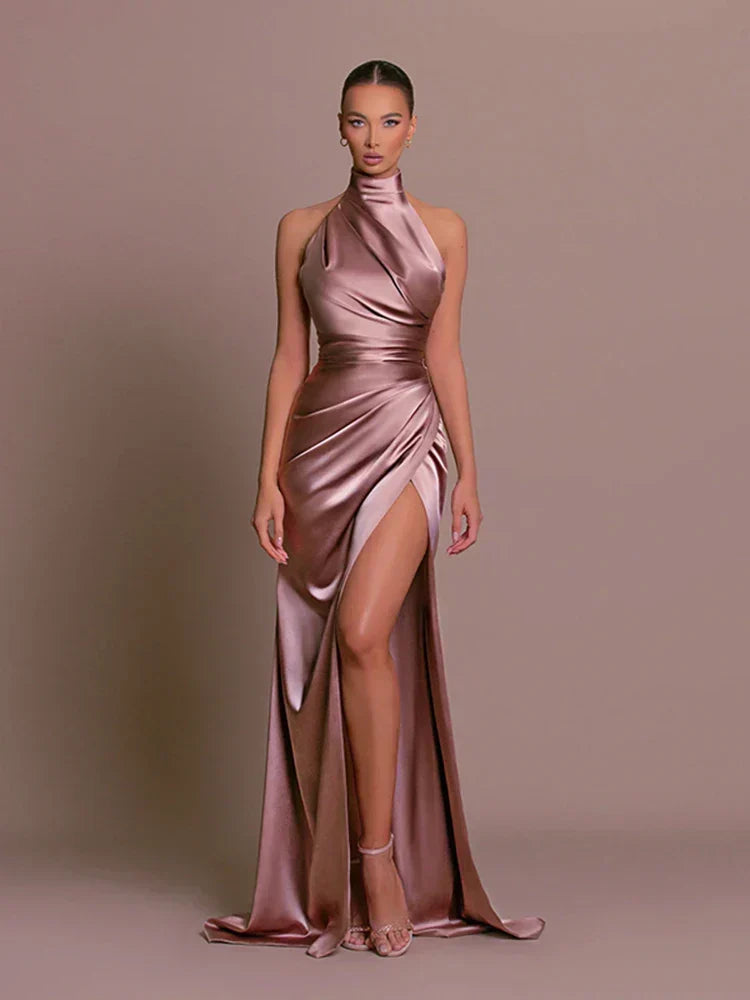 Elegant High-Slit Evening Dress