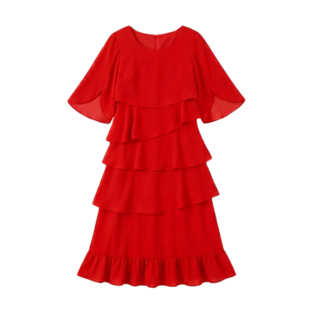 Elegant Layered Ruffle Dress