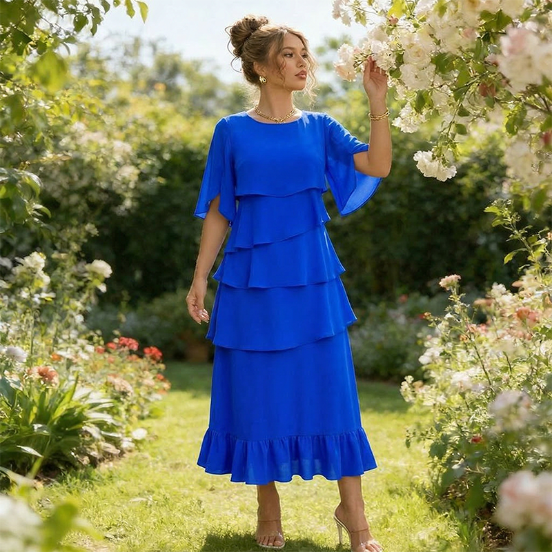Elegant Layered Ruffle Dress