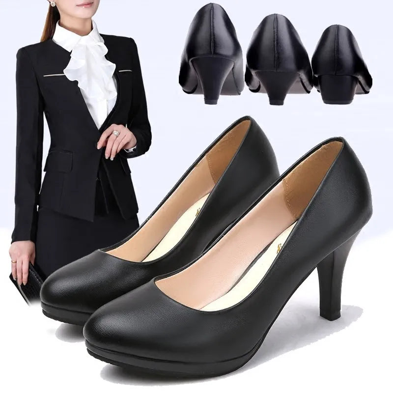 Elegant Orthopedic Women's Black Pumps with Cushioned Support