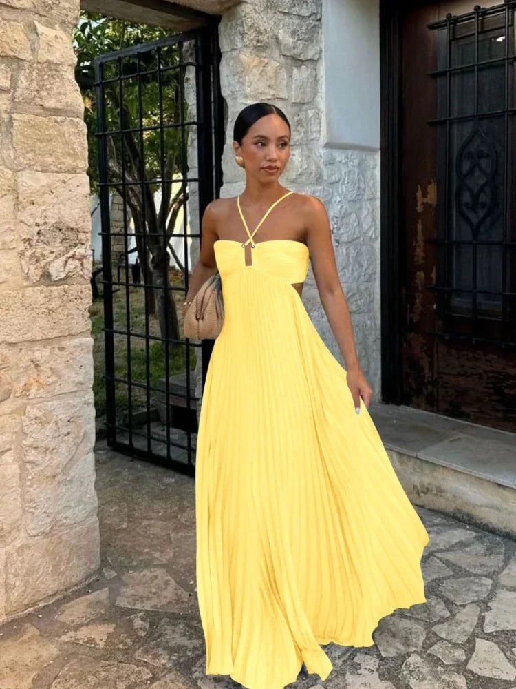 Elegant Pleated Maxi Dress for Any Occasion