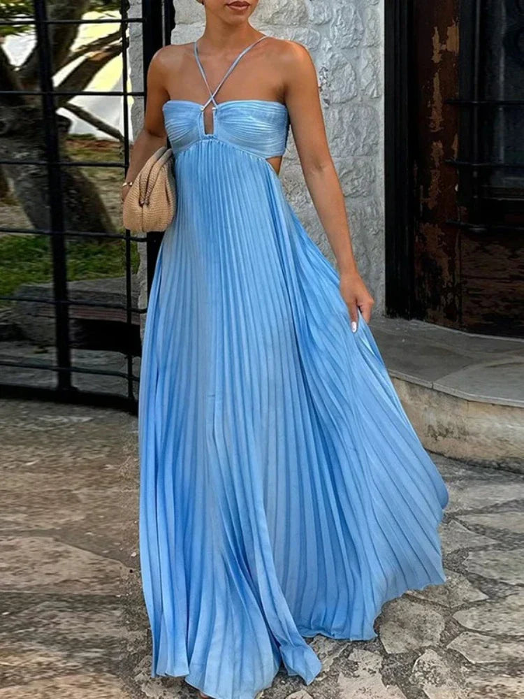 Elegant Pleated Maxi Dress for Any Occasion