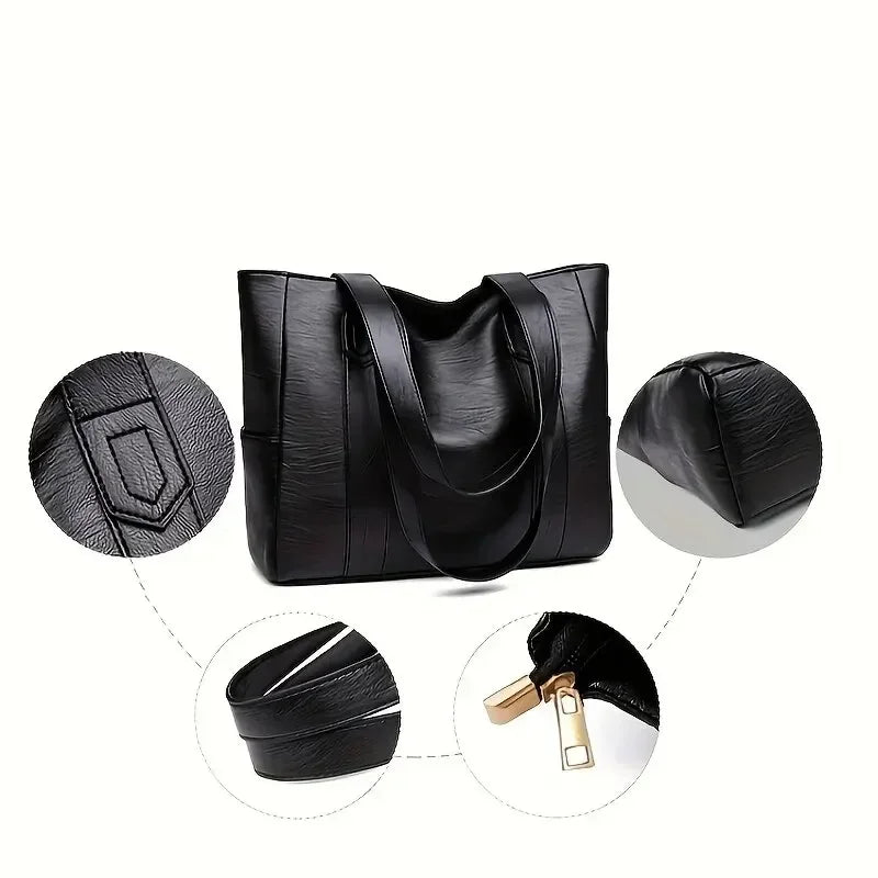 Elegant Shoulder Bag with Retro Style and Smooth Surface