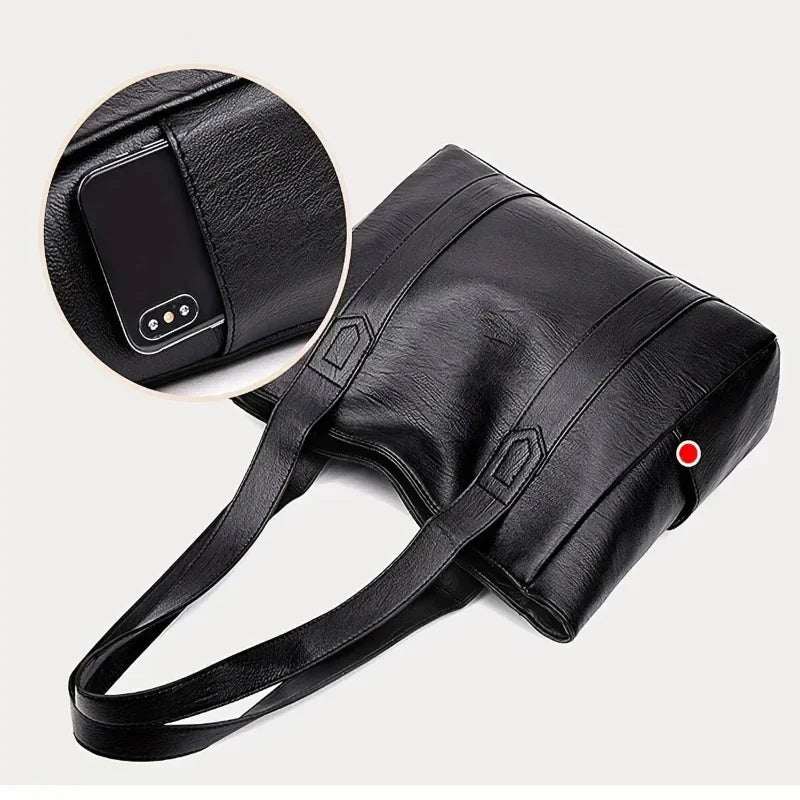 Elegant Shoulder Bag with Retro Style and Smooth Surface