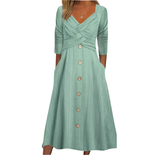 Elegant Tummy Coverage Midi Dress